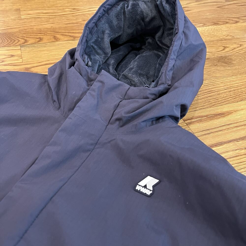 K-WAY Jack Ripstop Marmotta Full‎ Zip Fleece Lined Jacket Navy Blue Size XL - Picture 3 of 16